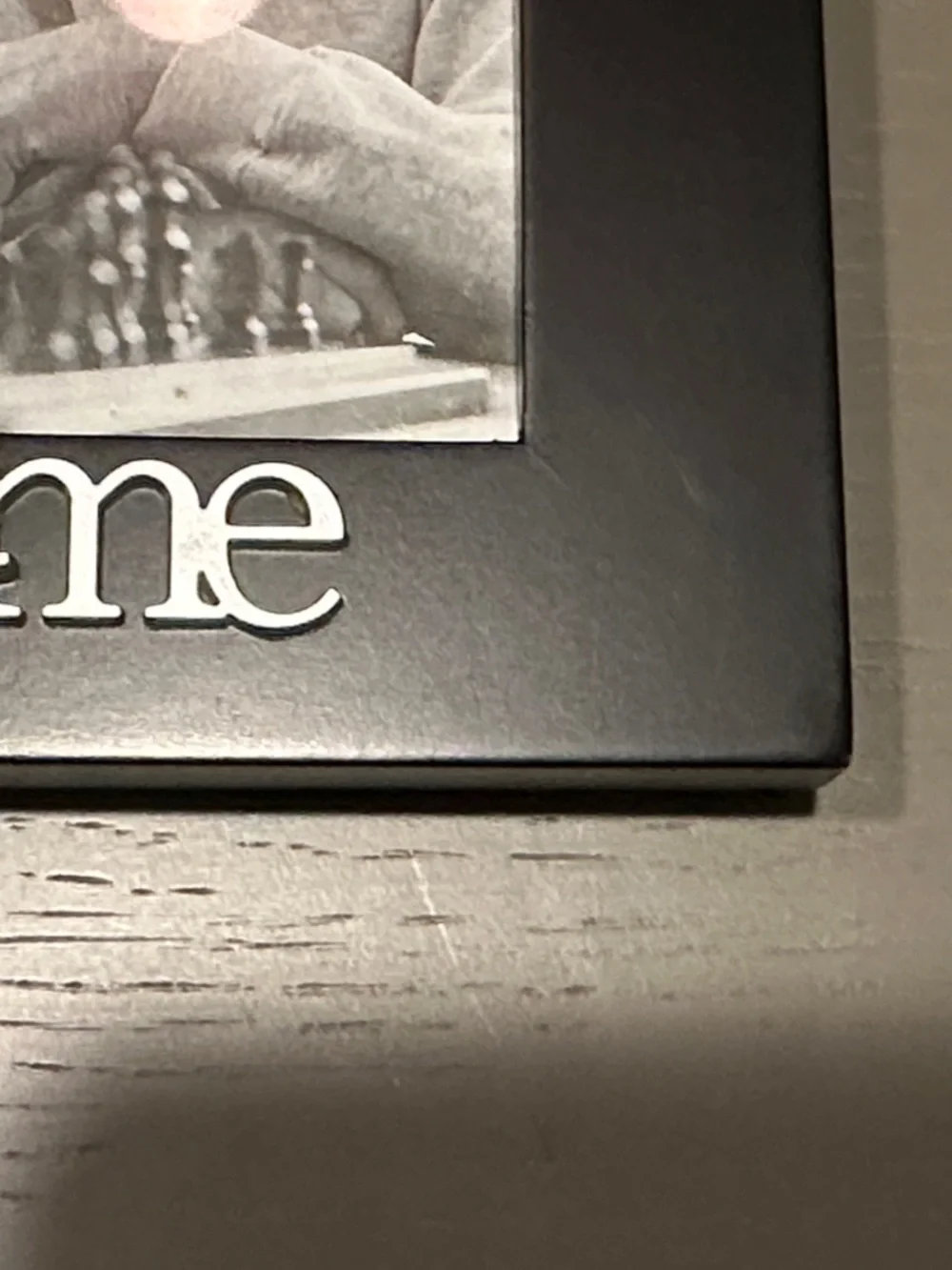 Malden Black Photo Frame with Silver Logo Accent